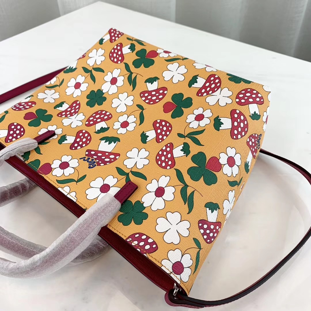 Gucci Childrens Flower Mushroom-Print Tote 410812