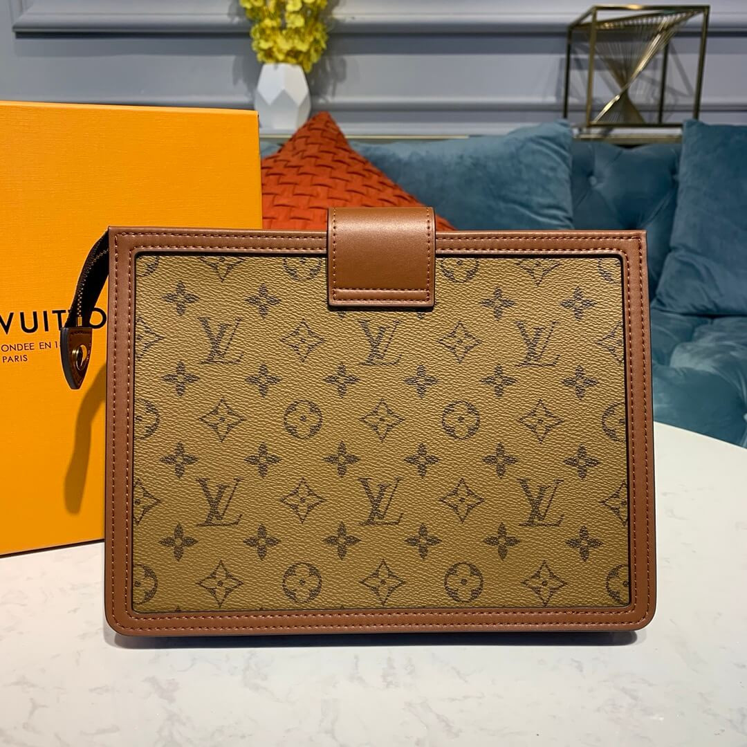 Louis Vuitton Monogram Reverse Canvas Dauphine Clutch M44178