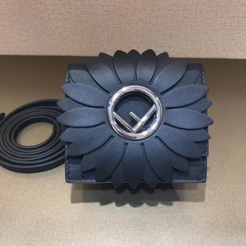 Fendi Micro Kan I Logo Gerbera Leather Shoulder Bag 8BS003