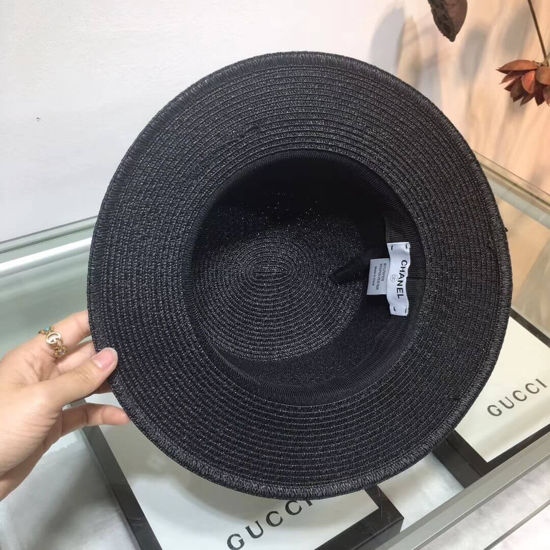 Chanel Flower Embellished Straw Hat AA6730