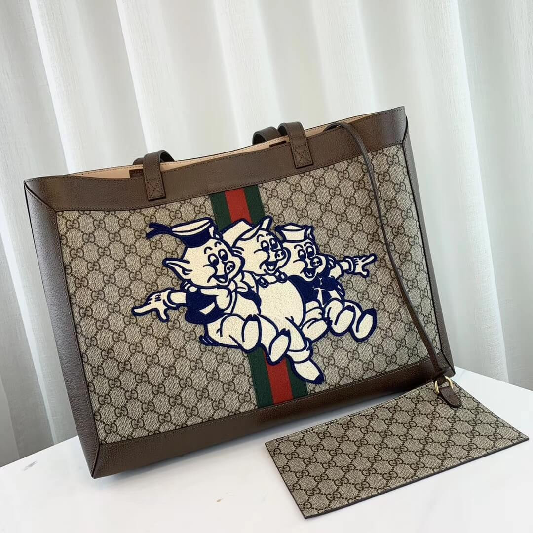 Gucci Ophidia GG Tote with Three Little Pigs 547947