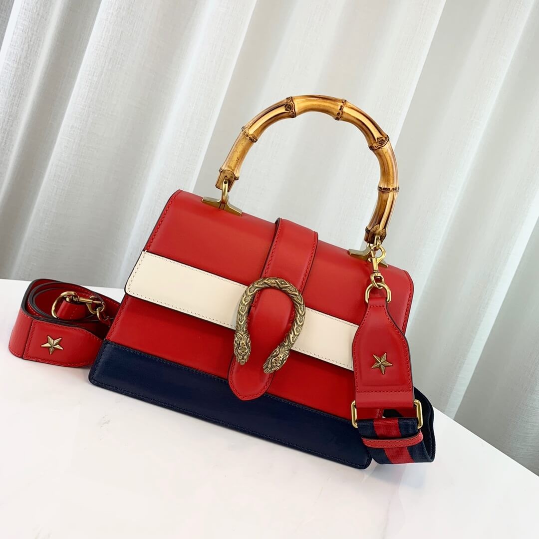 Gucci Dionysus Medium Top Handle Bag 448075 Red/White/Blue