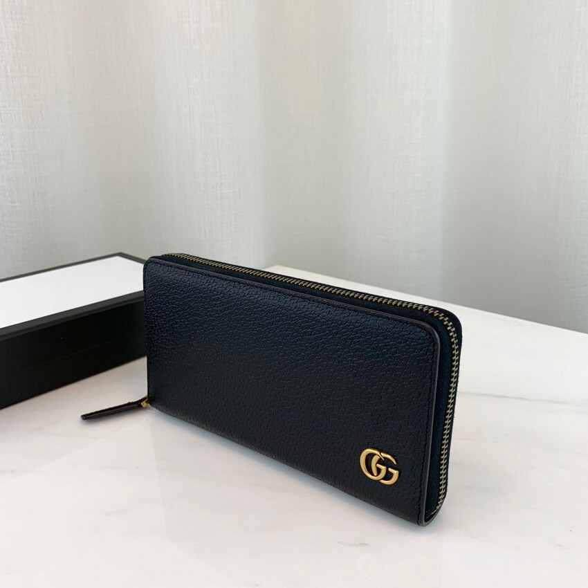 Gucci GG Marmont Metal-Free Tanned Leather Zip Around Wallet 428736