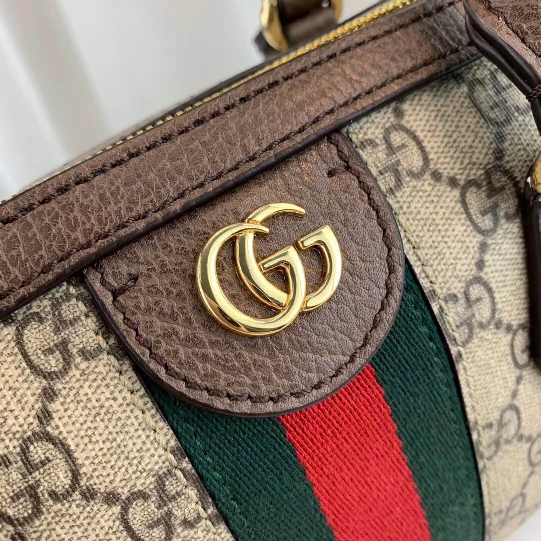 Gucci Ophidia GG Medium Top Handle Bag 524532 Coffee
