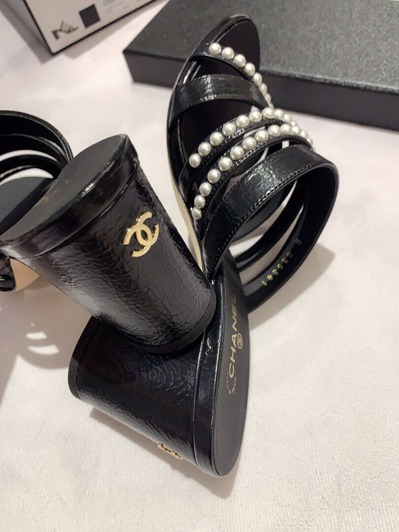 Chanel Laminated Lambskin Mules G35381