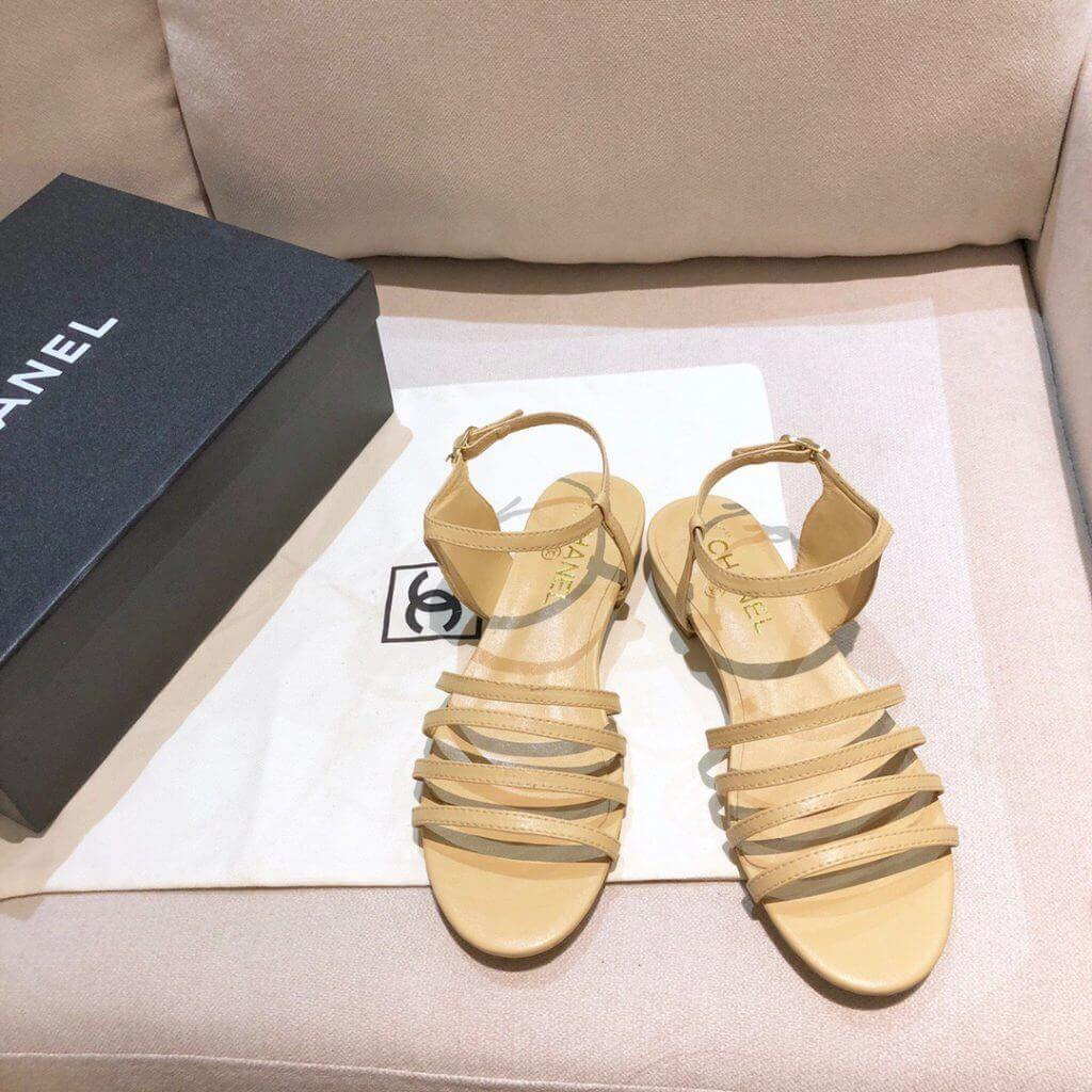 Chanel Lambskin CC Logo Sandals G36958