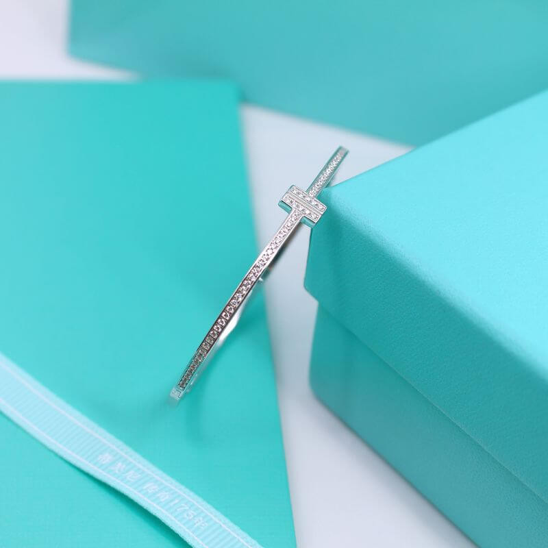 Tiffany & Co T1 Diamond Hinged Wire Bangle 10622