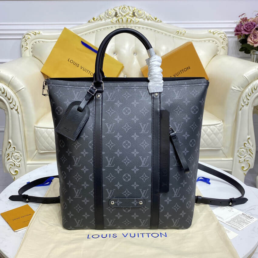 Louis Vuitton Monogram Eclipse Canvas Tote Backpack M45221
