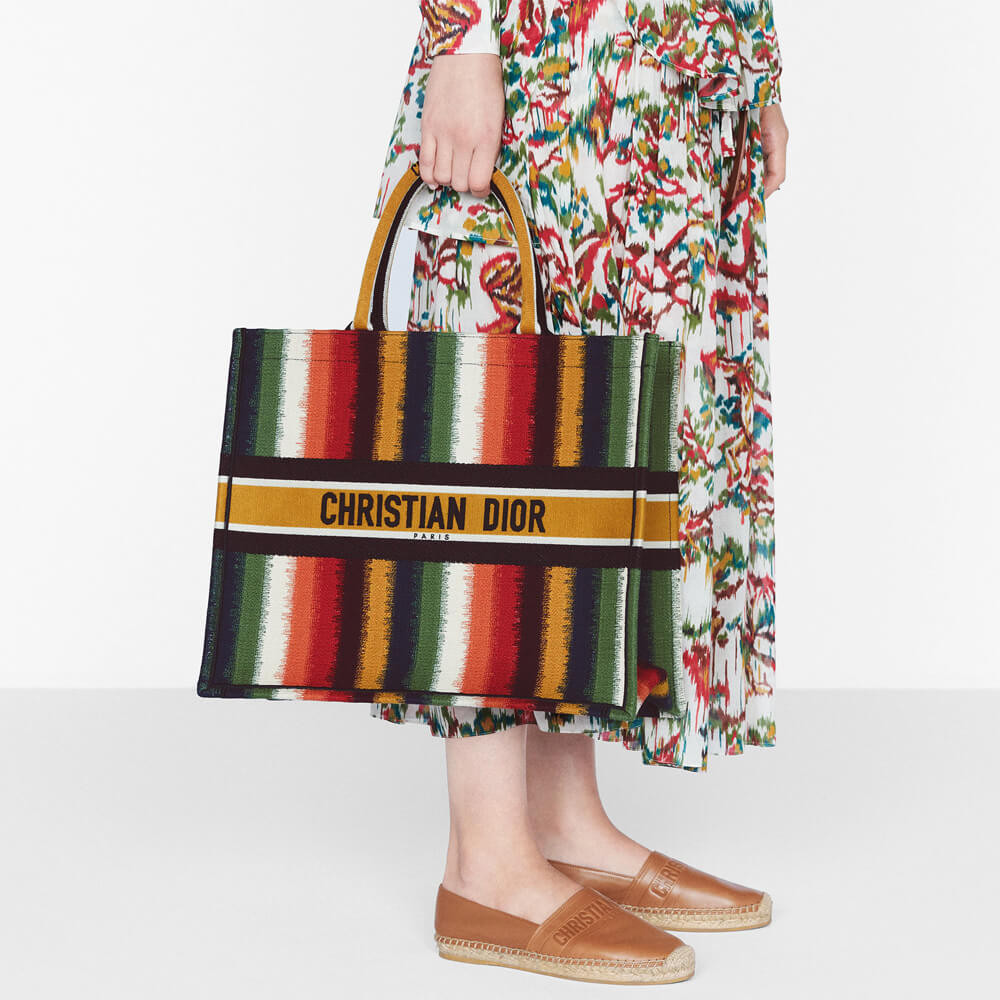 Dior Book Tote Multicolor D-Stripes Embroidery M1286