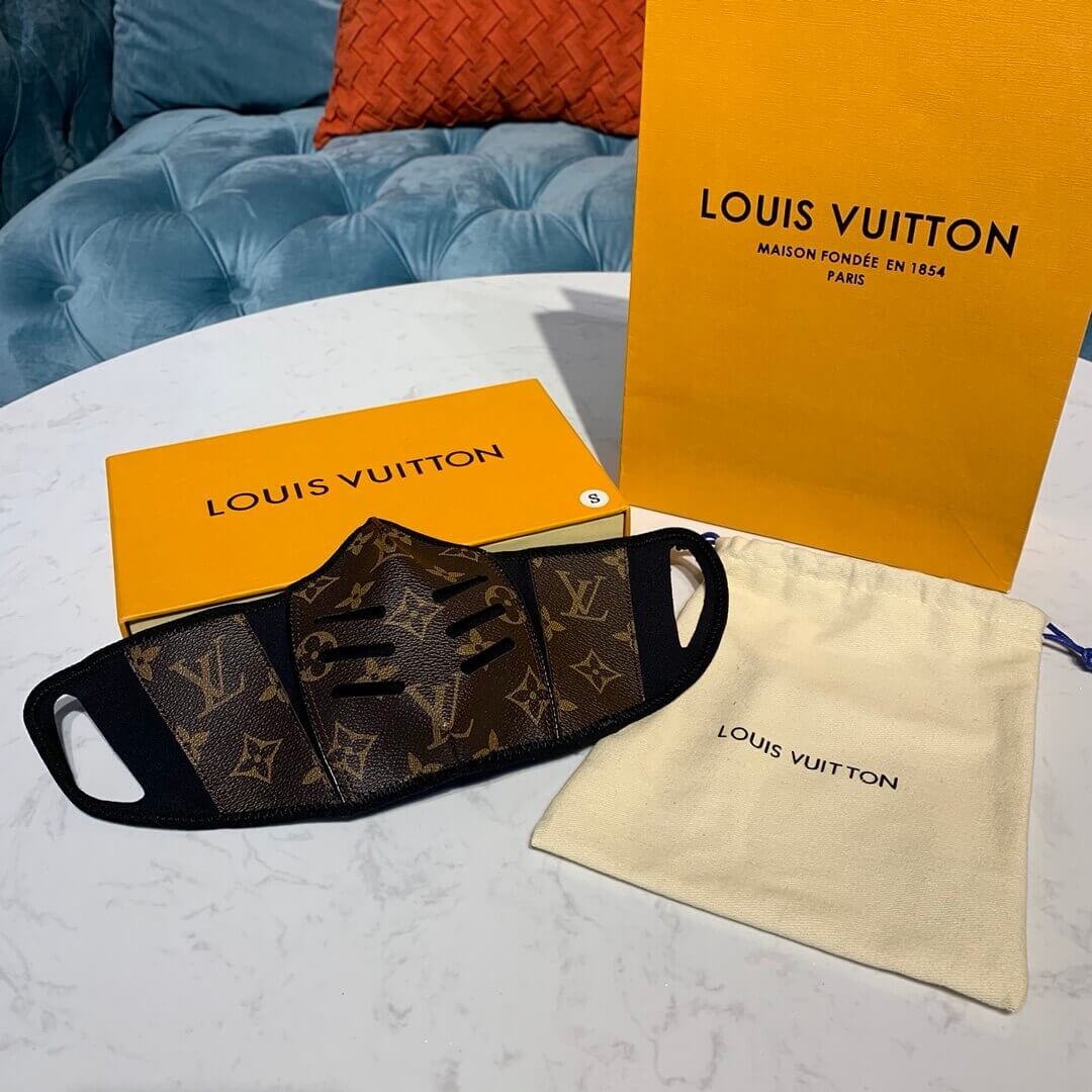 Louis Vuitton Monogram Brown Leather Face Mask