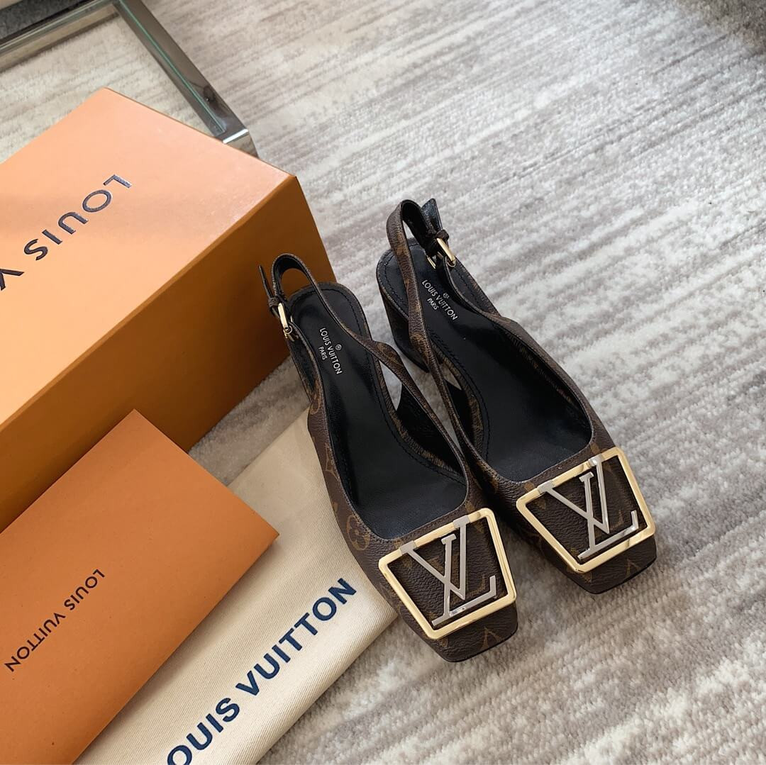 Louis Vuitton 5.5cm Monogram Madeleine Slingback Pump 1A646Z