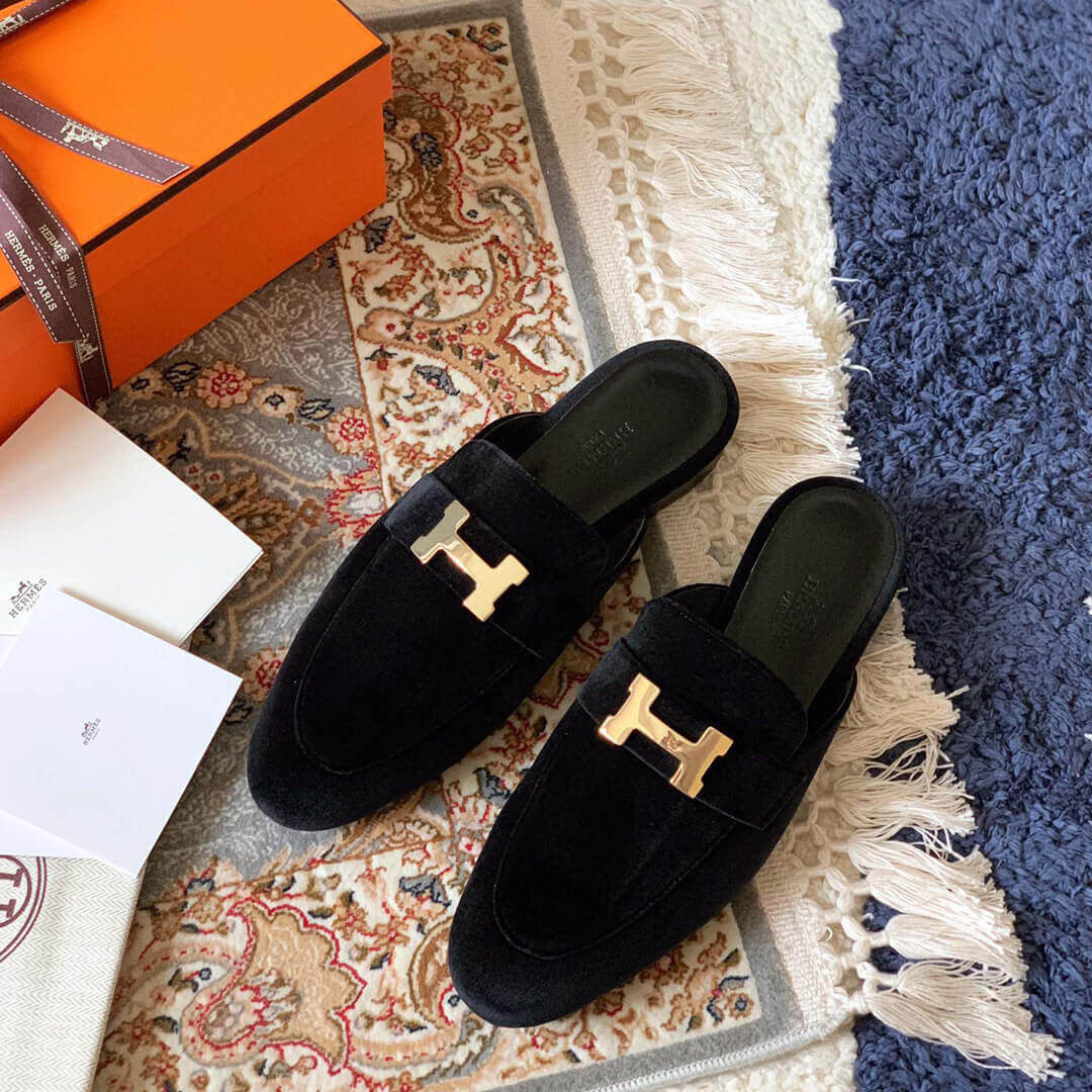 Hermes Oz Mule In Suede Goatskin H19217