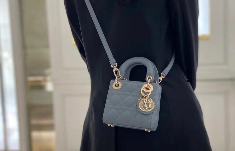 Christian Dior Micro Lady Dior Bag Cannage Lambskin S0856