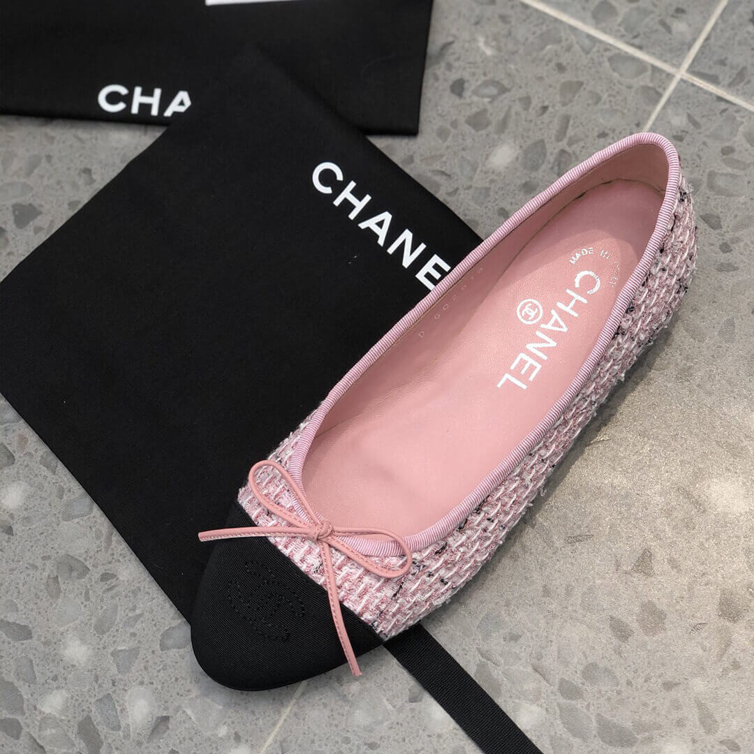 Chanel Classic Bow Flats Ballerinas Tweed G02819