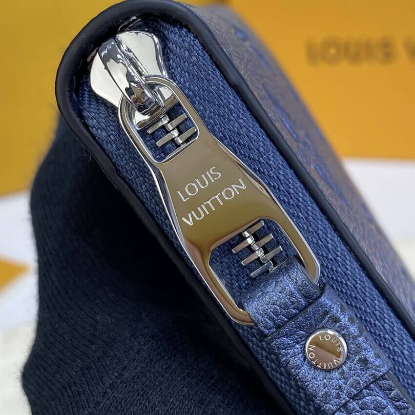 Louis Vuitton Monogram Empreinte Leather Zippy Wallet M80958 Navy Nacre