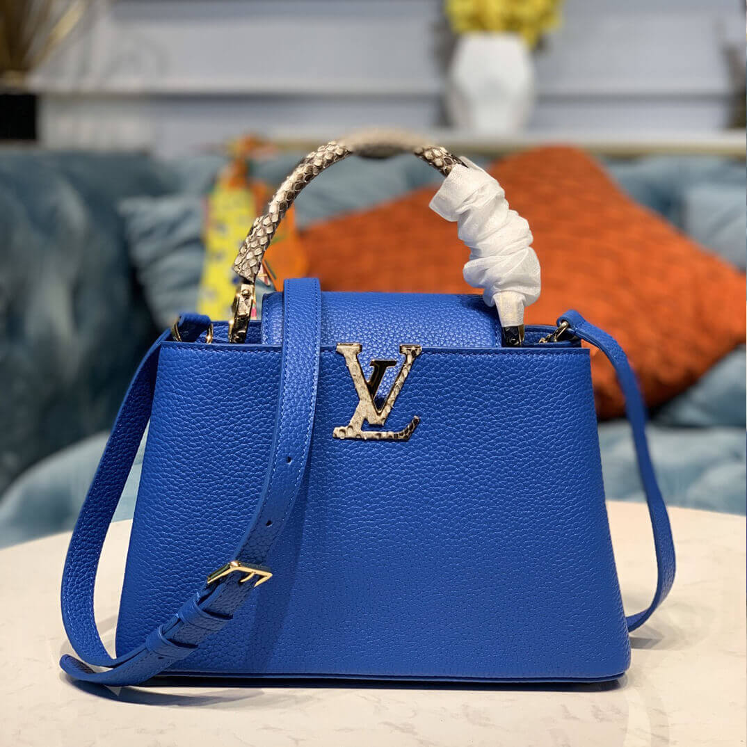 Louis Vuitton Taurillon and Python-skin Capucines BB N98387 N97980