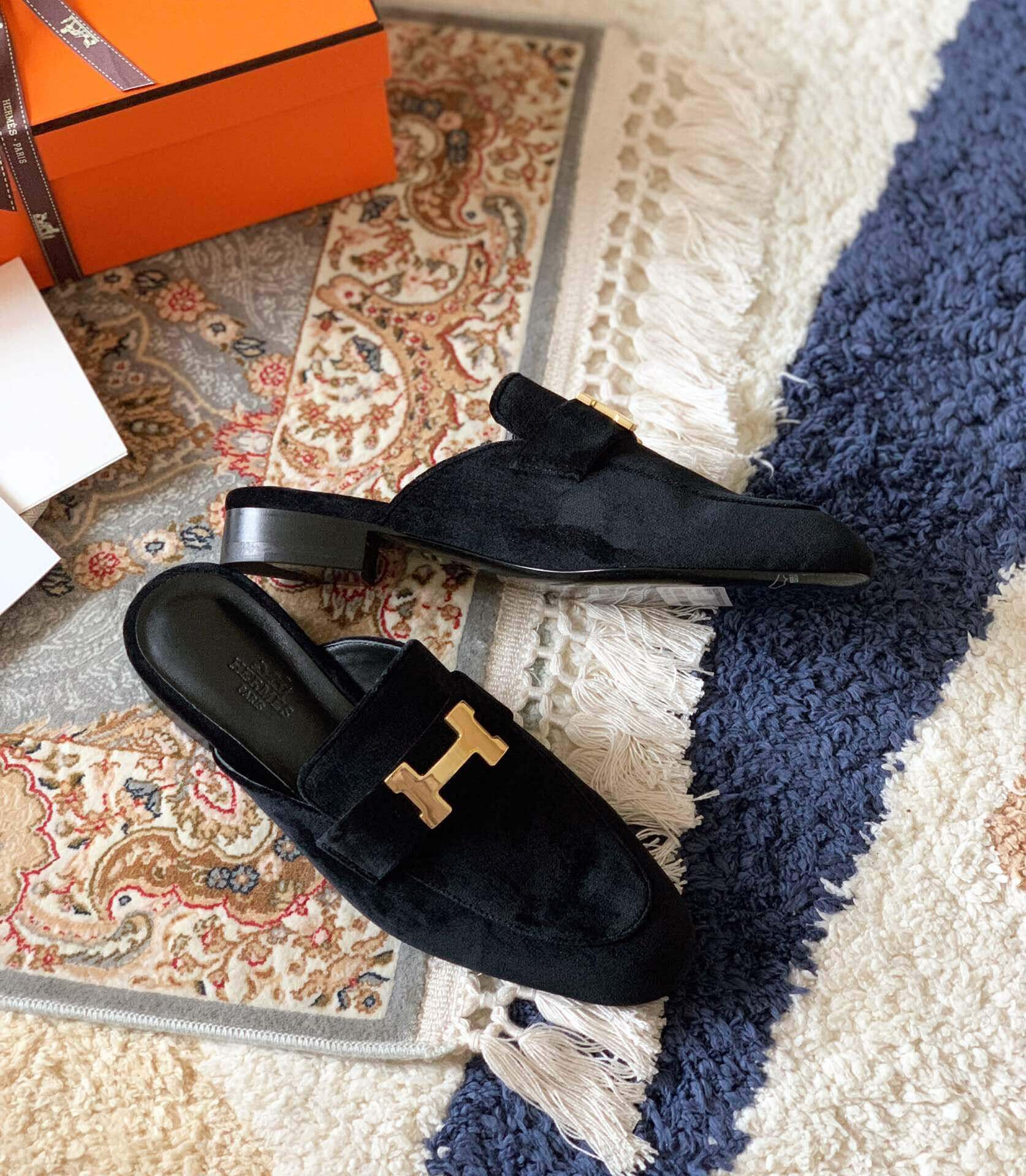 Hermes Oz Mule In Suede Goatskin H19217