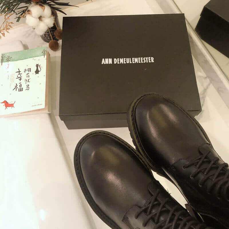 Ann Demeulemeester Calfskin Tall Lace-Up Boots A141