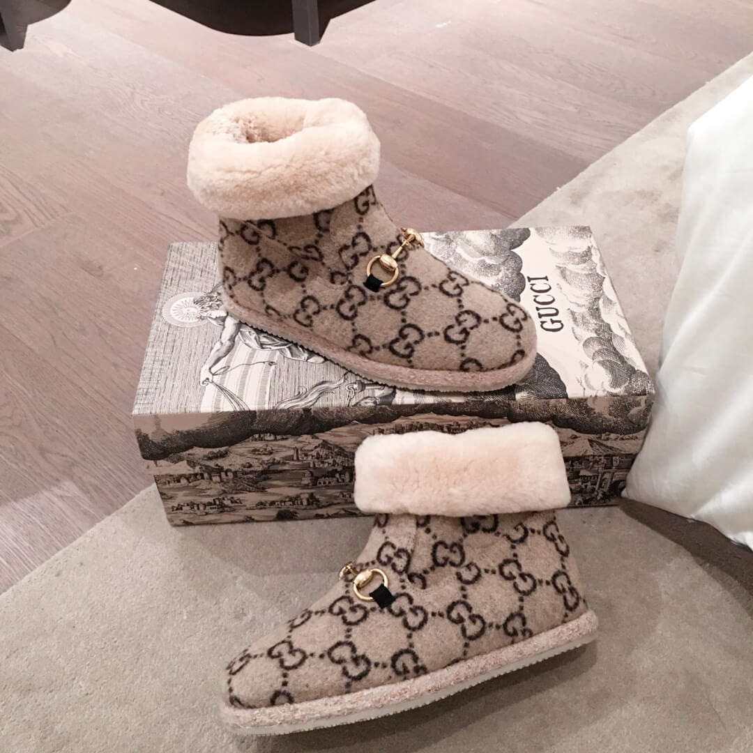 Gucci Fria GG Wool-Blend Ankle Boots 433868