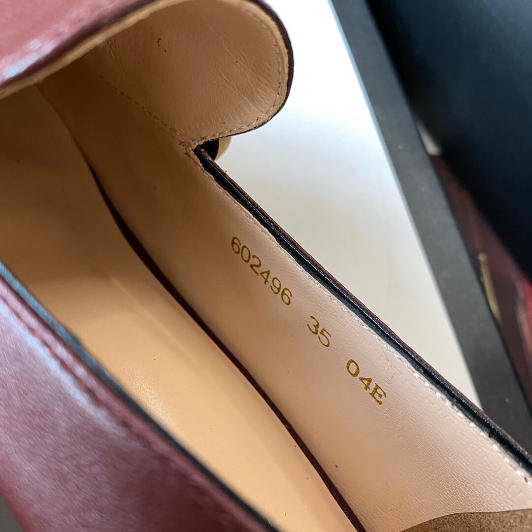 Gucci Leather Loafer with Double G 602496 Burgundy