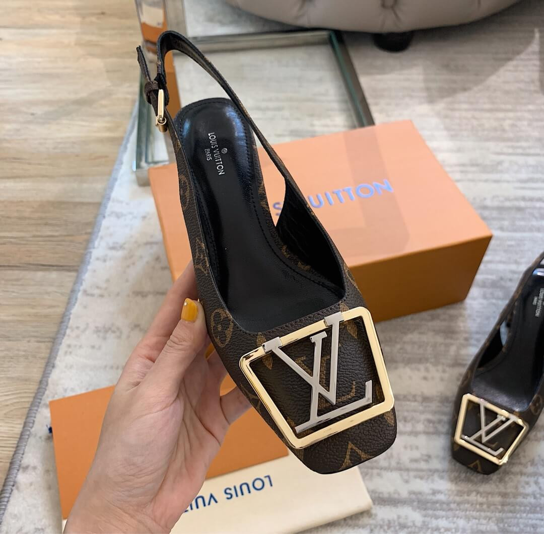 Louis Vuitton 5.5cm Monogram Madeleine Slingback Pump 1A646Z