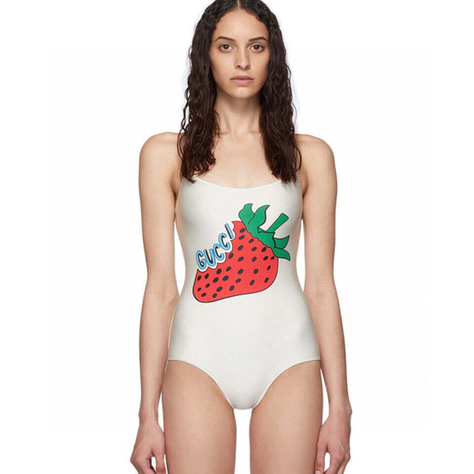 Gucci Strawberry Print One Piece Swimsuit 192451
