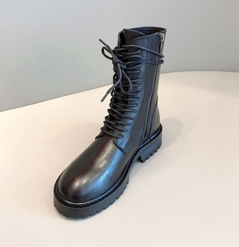 Ann Demeulemeester Calfskin Lace-Up Ankle Boots A145