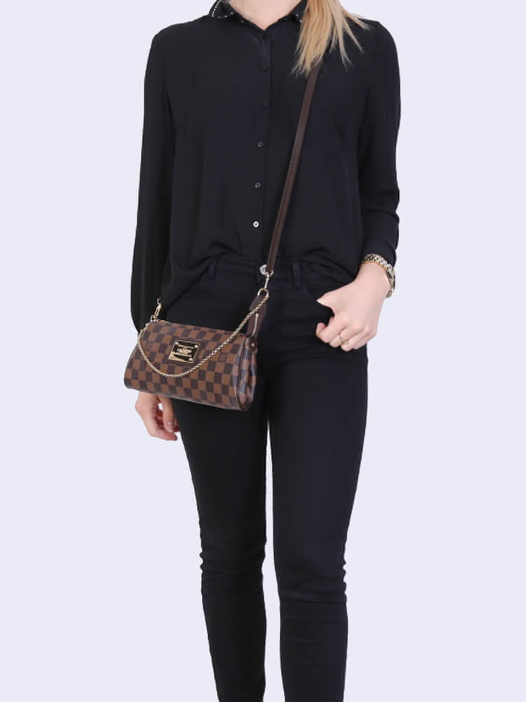 Louis Vuitton Damier Ebene Canvas Eva Clutch N55213