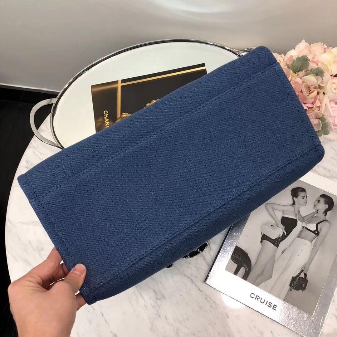 Chanel Deauville Tote 38cm Canvas Bag A66941 Blue