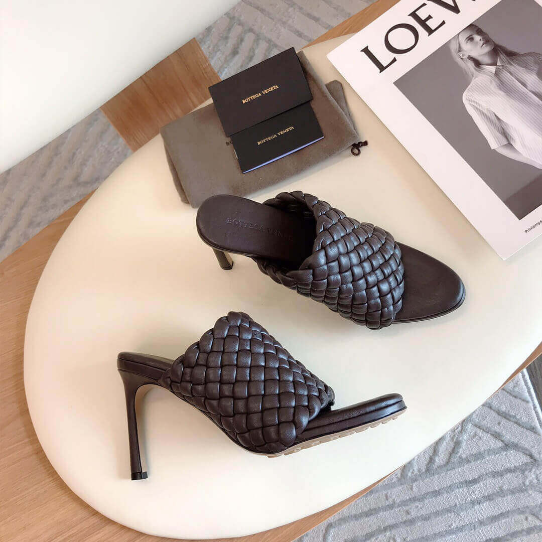 Bottega Veneta BV Curve Sandals 621340 Dark Coffee