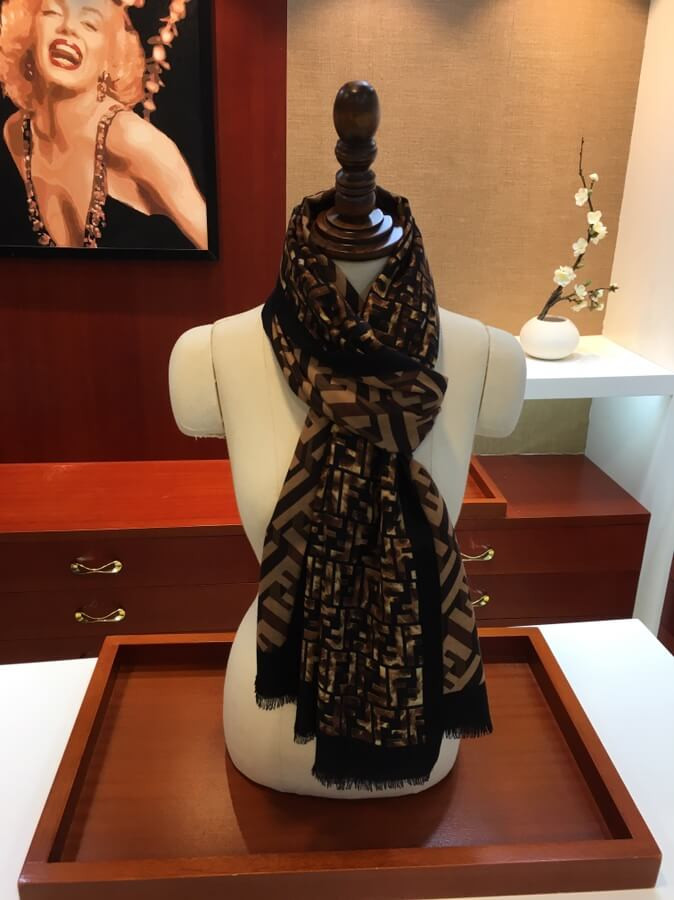 Fendi Cashmere FF Maxi Stole 890A