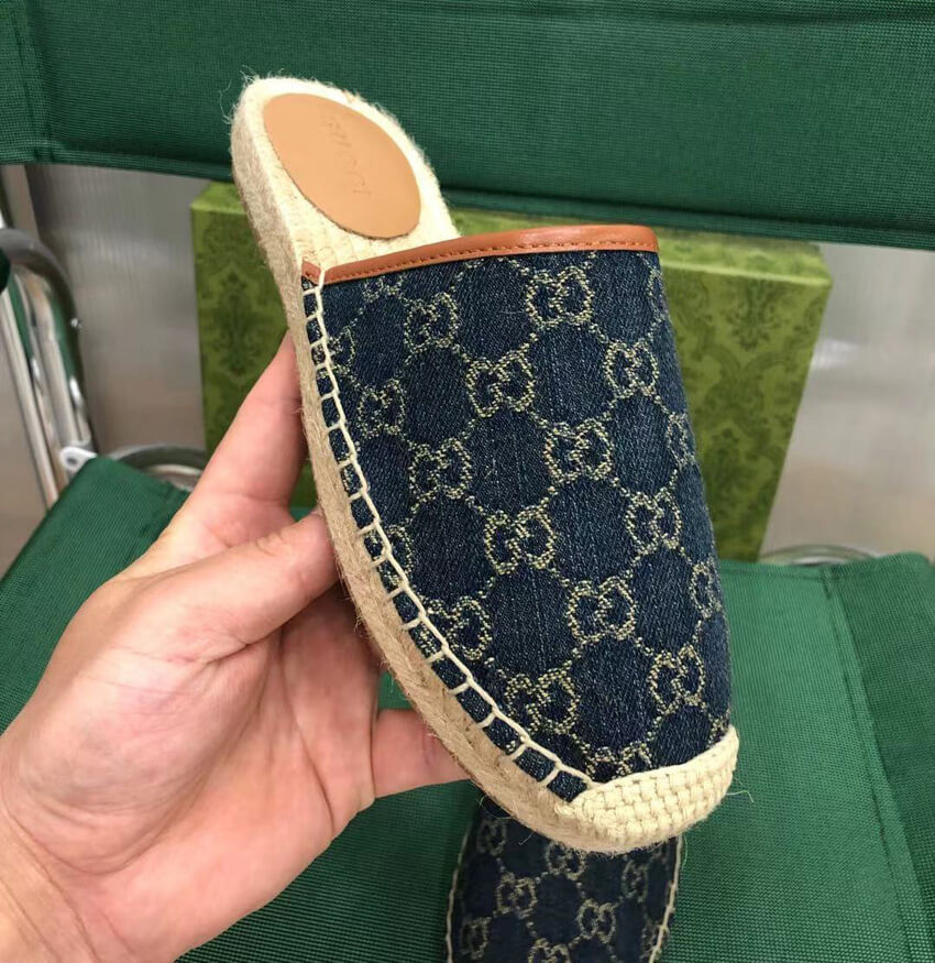 Gucci Jacquard GG Denim Slipper
