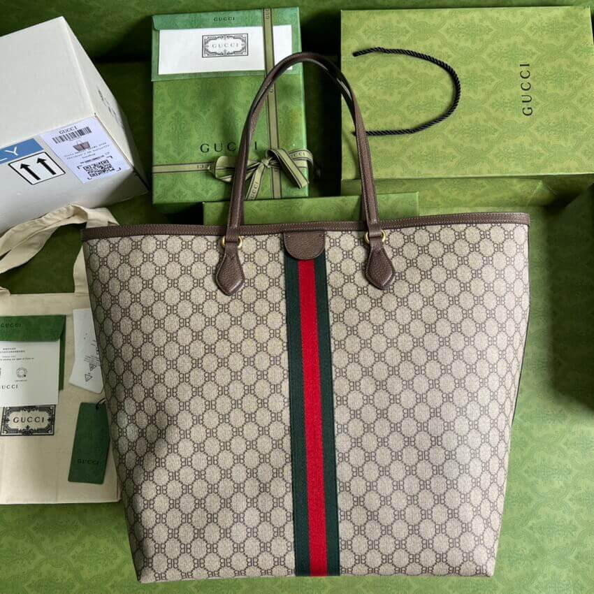 Balenciaga x Gucci Hacker Large Tote Bag 680127 Beige
