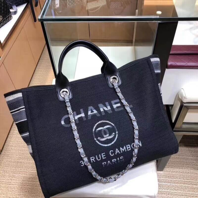 Chanel Deauville Tote 38cm Canvas Bag A66941 Multi