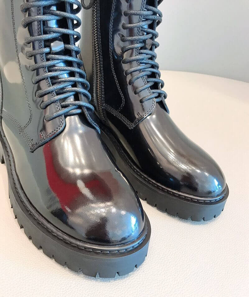 Ann Demeulemeester Patent Lace-Up Ankle Boots A144