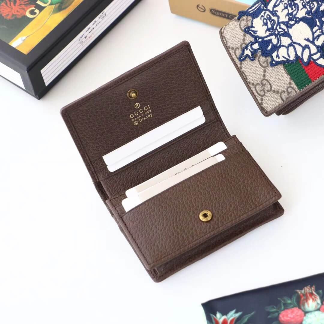 Gucci GG Card Case Wallet With Three Little Pigs 557801