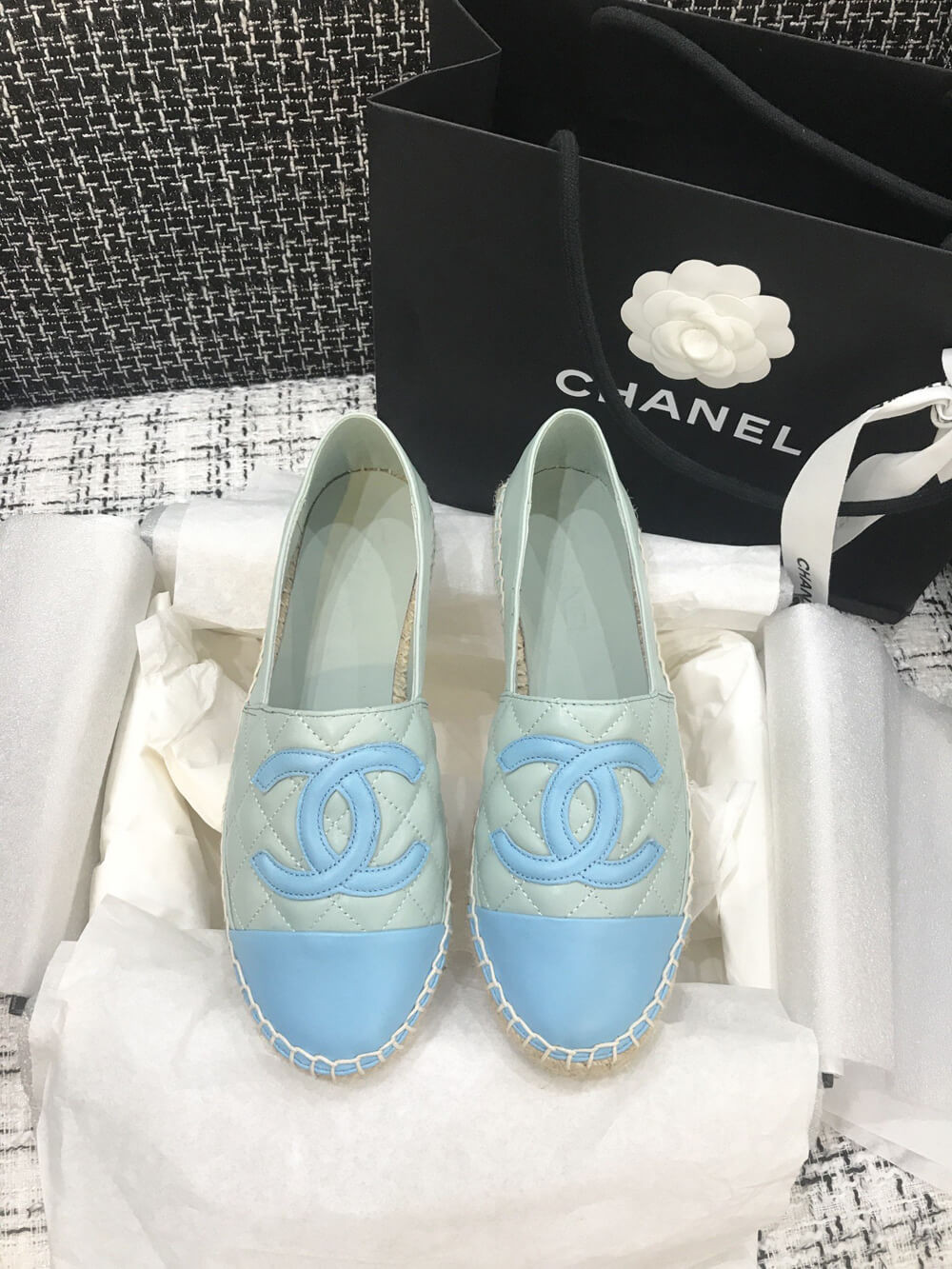 Chanel CC Quilted Espadrilles G29762 Blue