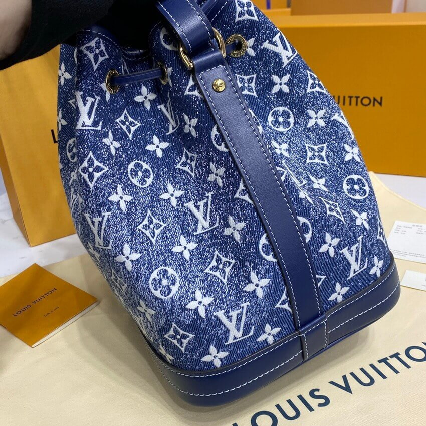 Louis Vuitton Denim Jacquard Textil Petit Noe M59606