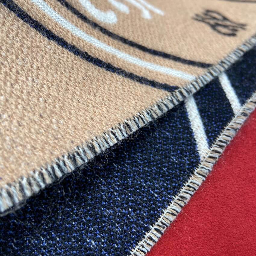 Fendi Wool Scarf In Beige/Blue FXT085