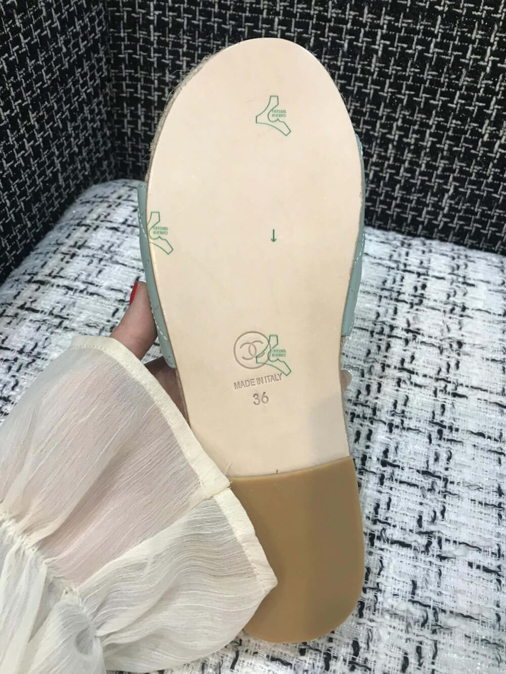 Chanel CC Quilted Mules G35604 Light Blue/Blue