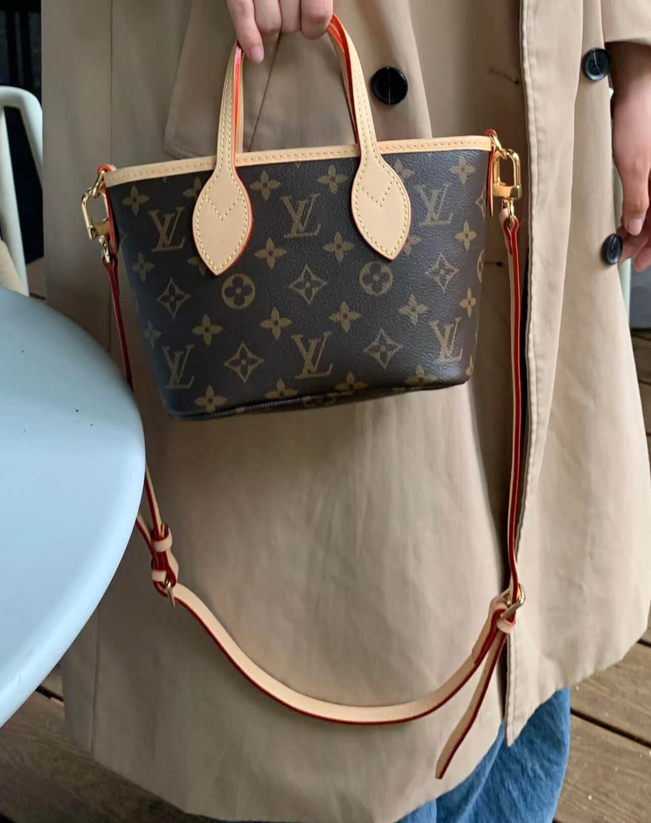 Louis Vuitton Monogram Canvas Neverfull BB Natural Strap