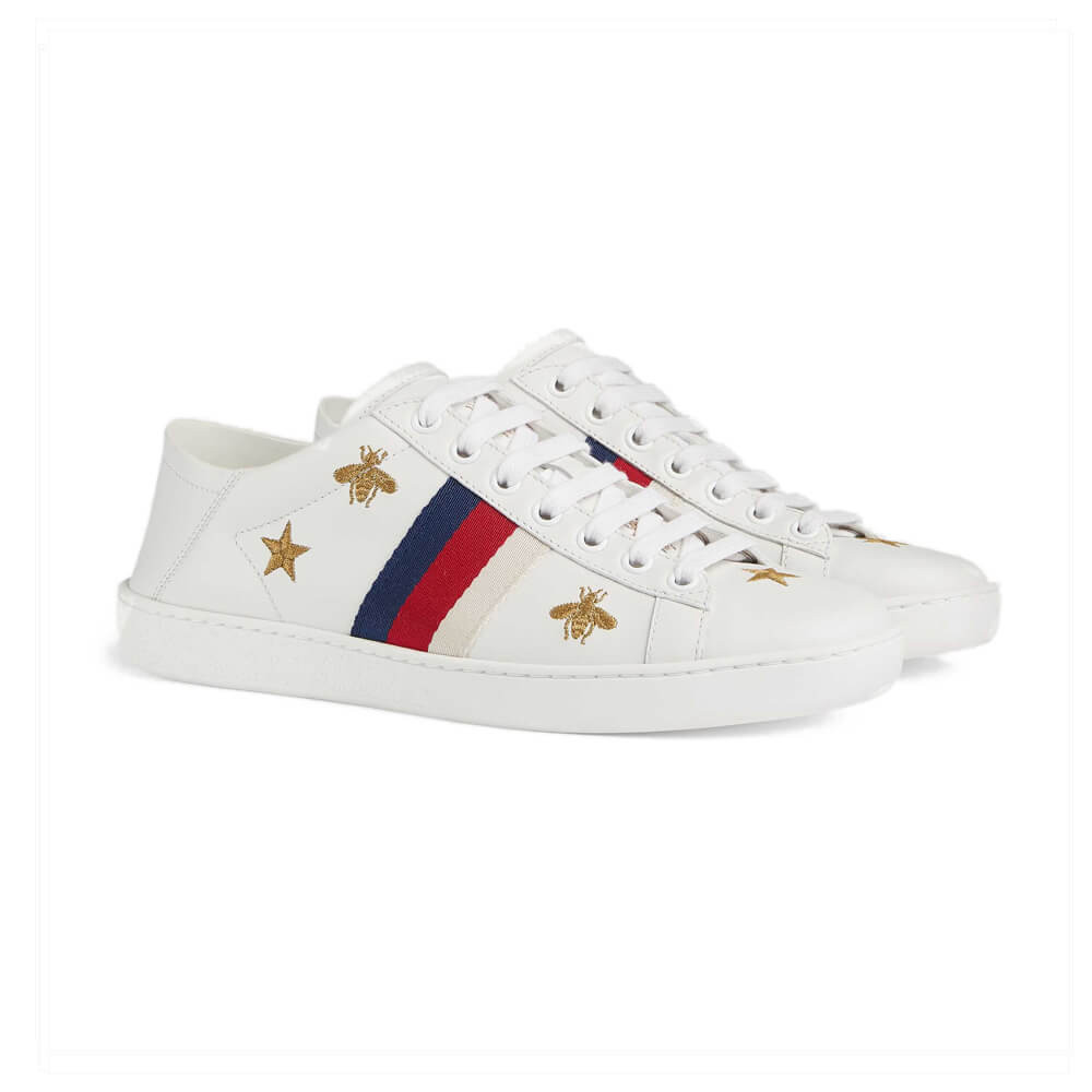 Gucci Ace Sneaker With Bees and Stars 498205