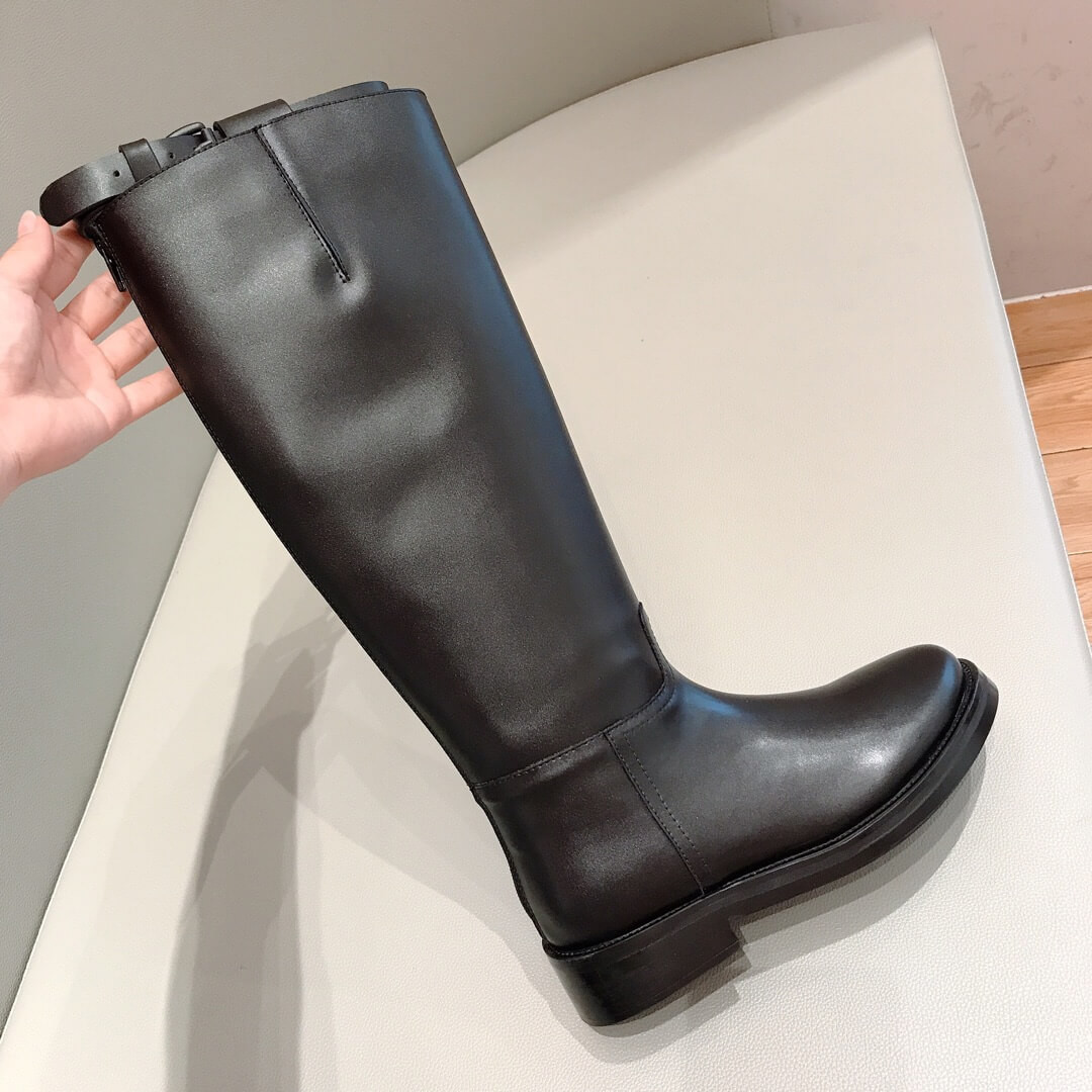 Ann Demeulemeester Riding Boots Vitello Lucido Nero 347336