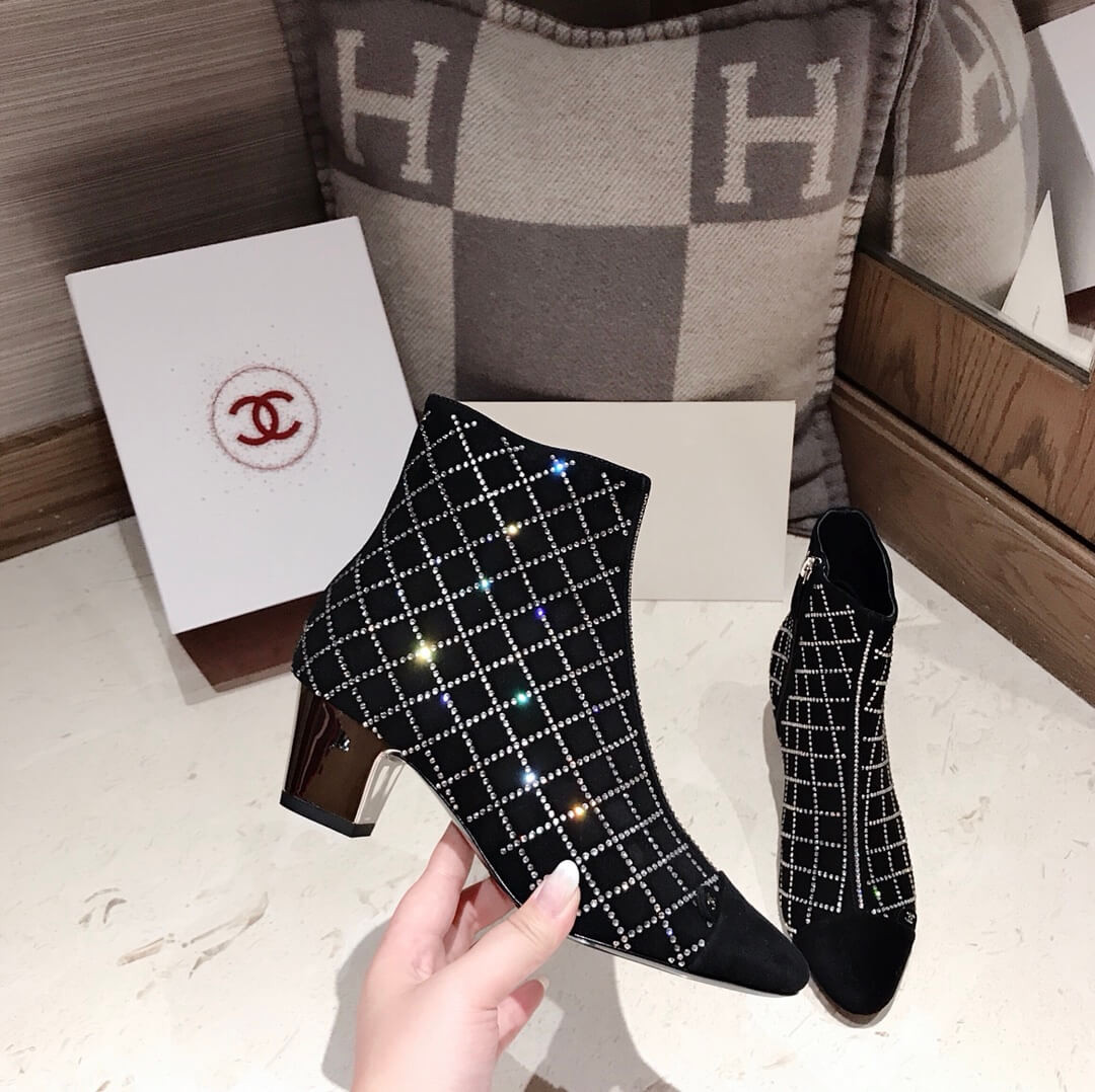 Chanel Crystal Ankle Boots 3860