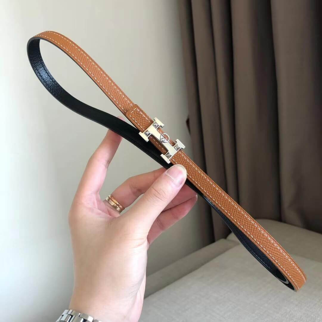 Hermes 5382 Rock Belt Buckle Leather Strap 13mm H0800