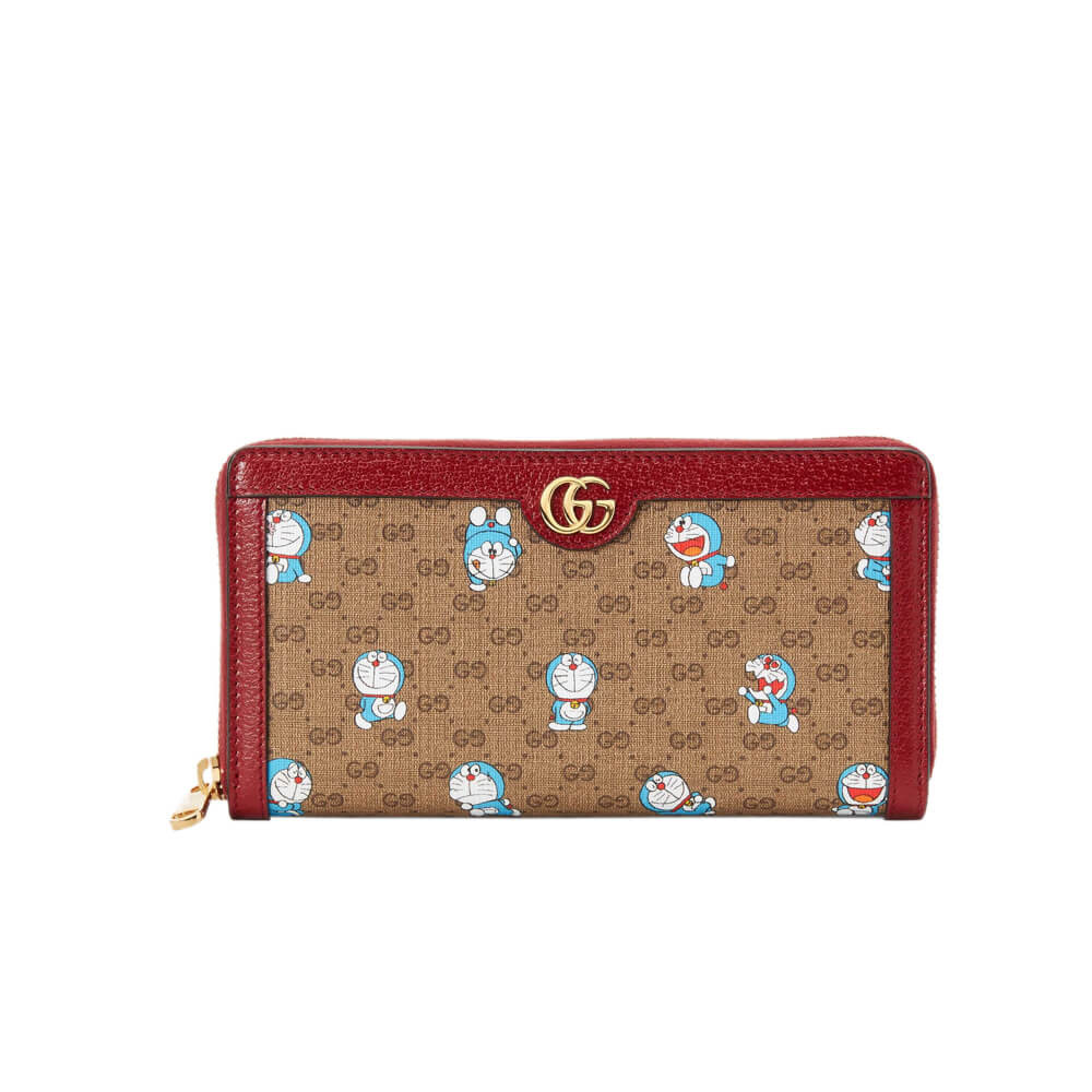 Doraemon x Gucci Zip Around Wallet 647787 in Blue