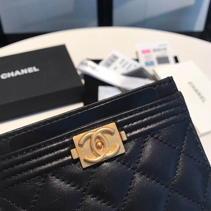 Chanel Sheepskin Boy Card Holder A84431