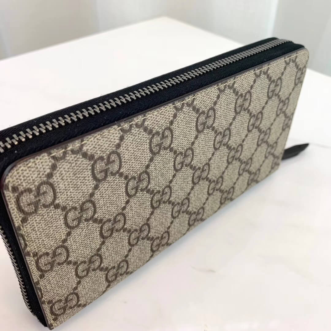 Gucci Kingsnake Print GG Supreme Zip Around Wallet 451273