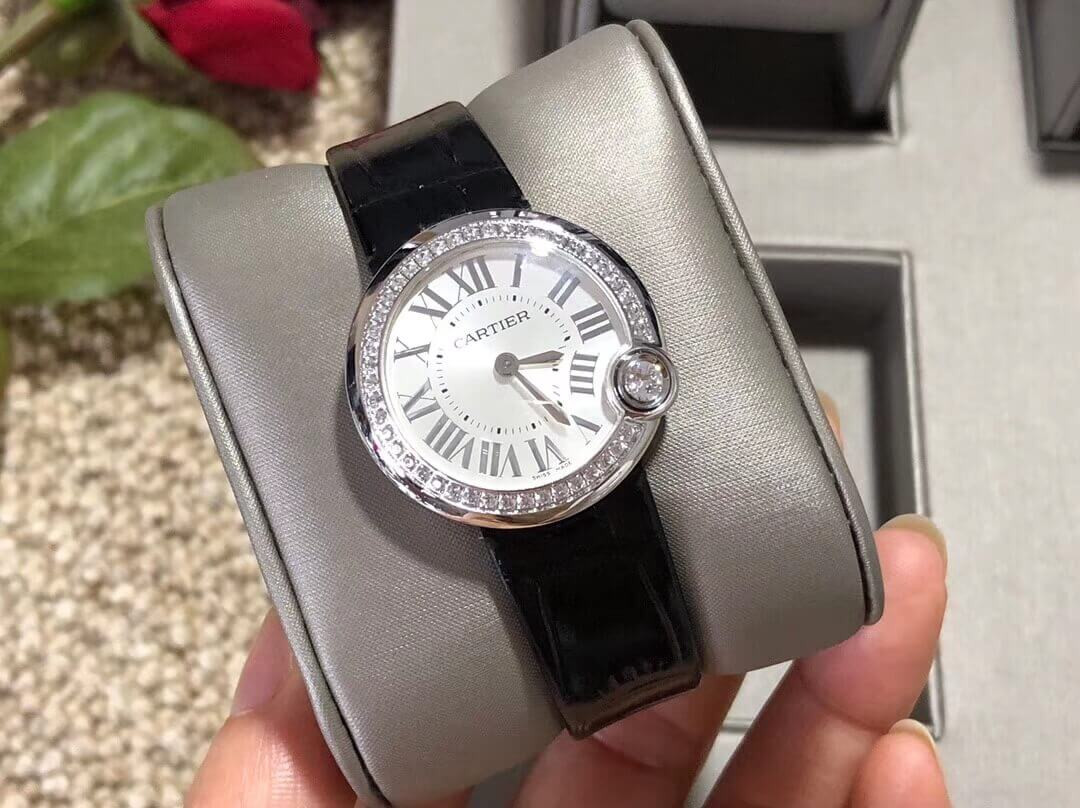 Cartier Ballon Blanc De Silver Diamonds Quartz Watch WGBL0005