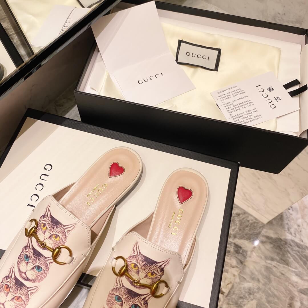 Gucci Princetown Slipper with Mystic Cat 580083